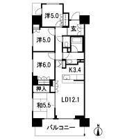 Floor: 4LDK, occupied area: 84.98 sq m