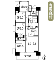 Floor: 4LDK, occupied area: 84.98 sq m