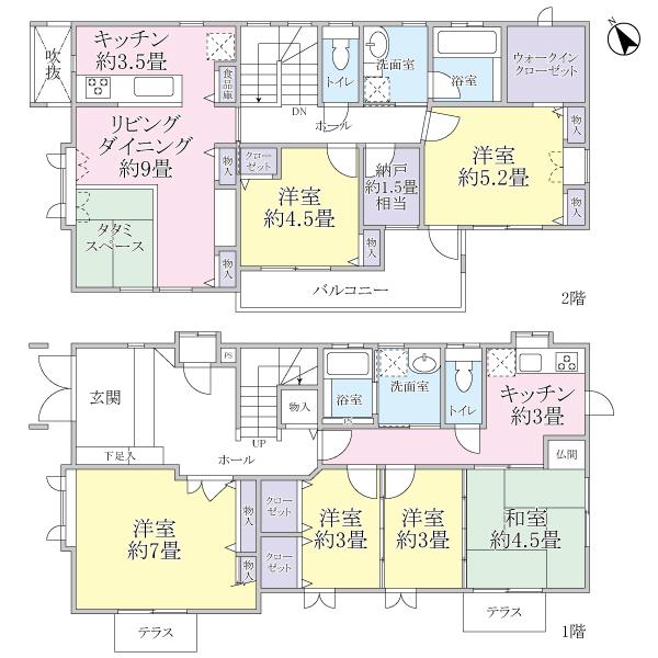 Floor plan. 61,800,000 yen, 6LDKK + S (storeroom), Land area 159.3 sq m , Building area 150 sq m