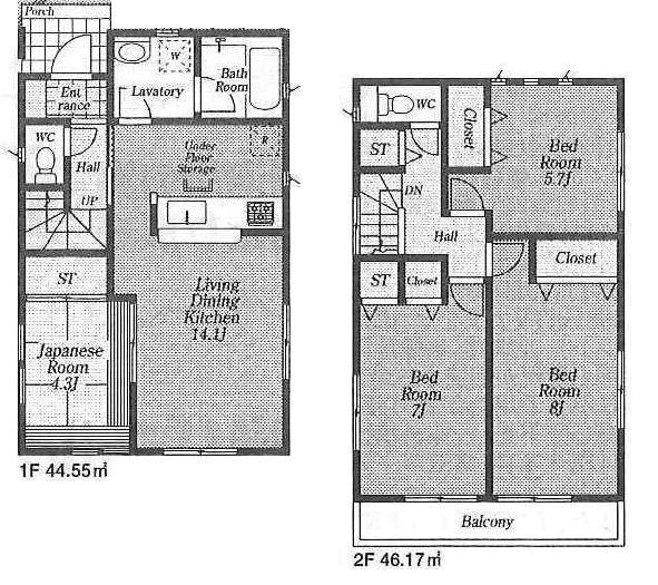 Floor plan. (4 Building), Price 31,800,000 yen, 4LDK, Land area 120.03 sq m , Building area 90.72 sq m