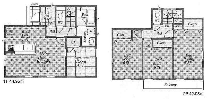 Floor plan. (6 Building), Price 30,800,000 yen, 4LDK, Land area 151.02 sq m , Building area 87.88 sq m