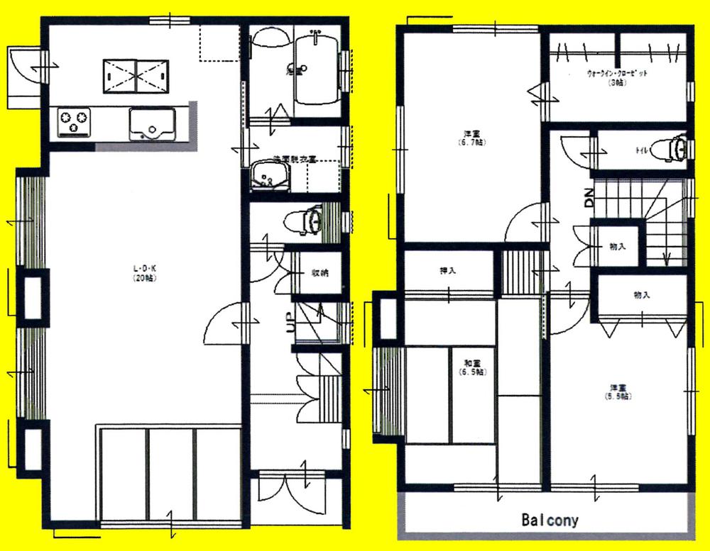 Floor plan. 34,800,000 yen, 3LDK, Land area 109.5 sq m , Building area 95.22 sq m