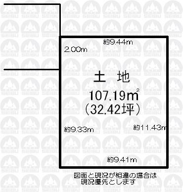 Compartment figure. Land price 18,800,000 yen, Land area 107.19 sq m