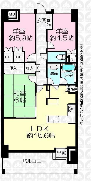 Floor plan. 3LDK, Price 24,800,000 yen, Occupied area 69.76 sq m , Balcony area 7.93 sq m