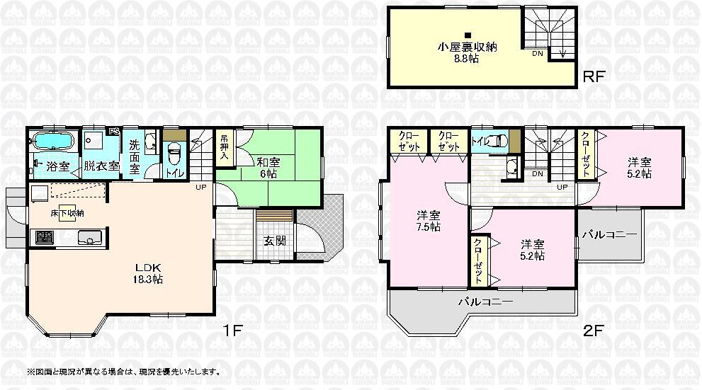 Floor plan. 34,800,000 yen, 4LDK, Land area 148.28 sq m , Building area 101.46 sq m