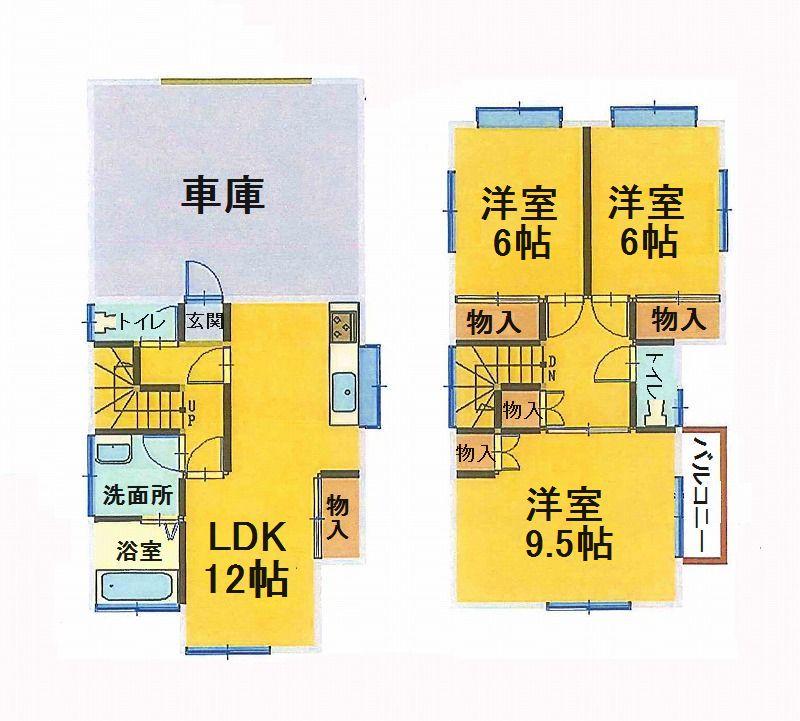 Floor plan. 15.8 million yen, 3LDK, Land area 115.48 sq m , Building area 110.95 sq m