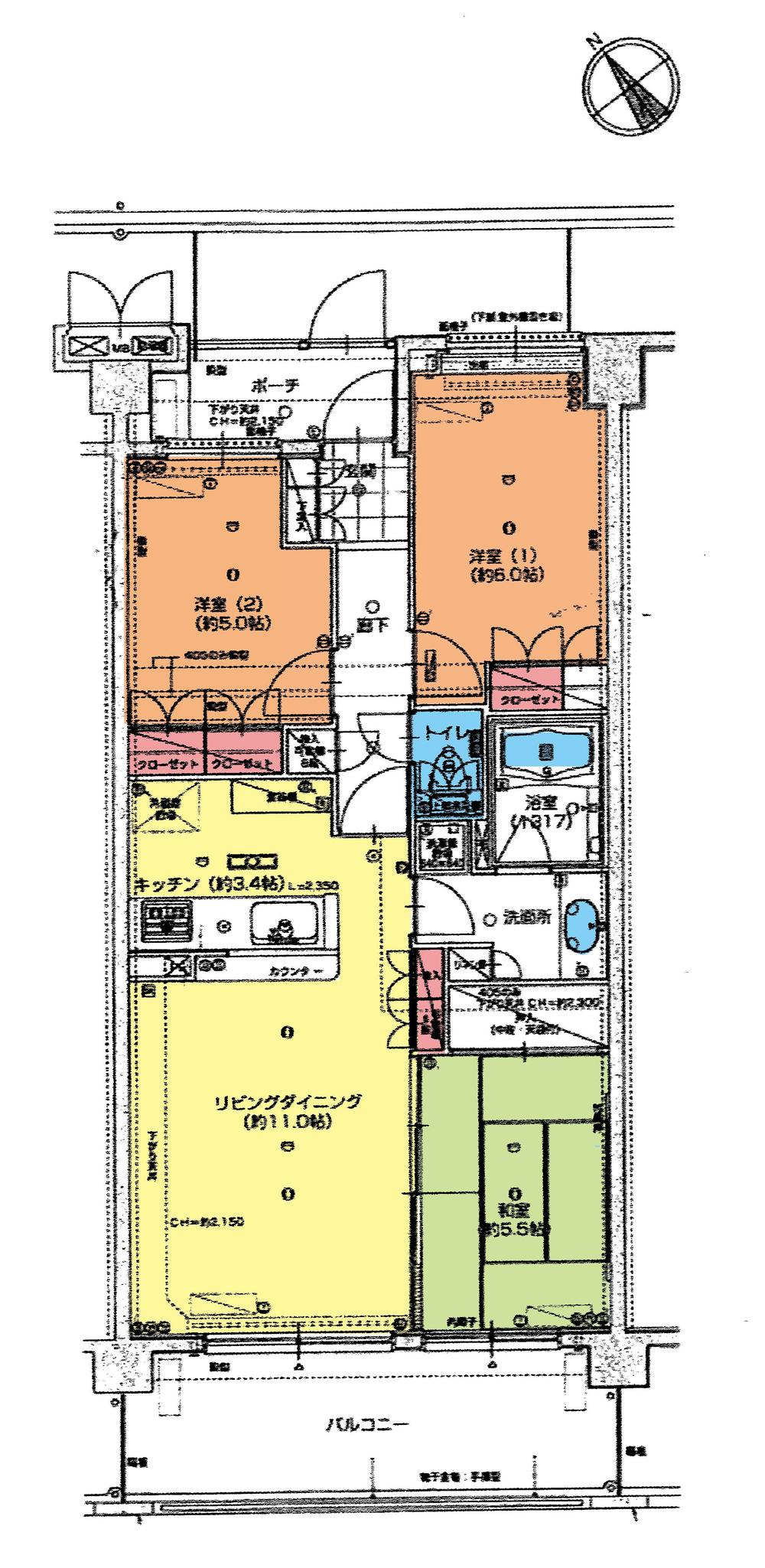 Floor plan. 3LDK, Price 16.8 million yen, Footprint 68.6 sq m , Balcony area 12 sq m floor plan