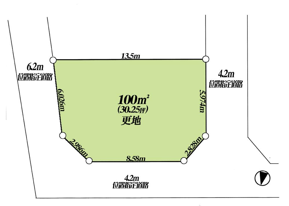 Compartment figure. Land price 7.4 million yen, Land area 100 sq m compartment view