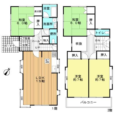 Floor plan. 10.8 million yen, 4LDK, Land area 133.48 sq m , Building area 101.44 sq m