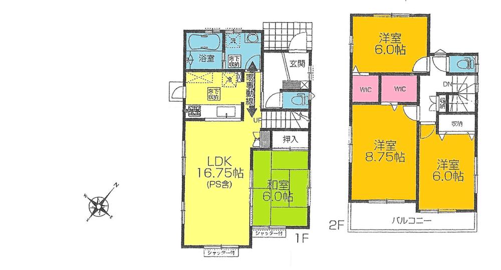 Floor plan. ((2) Building), Price 26.5 million yen, 4LDK, Land area 172.34 sq m , Building area 102.83 sq m