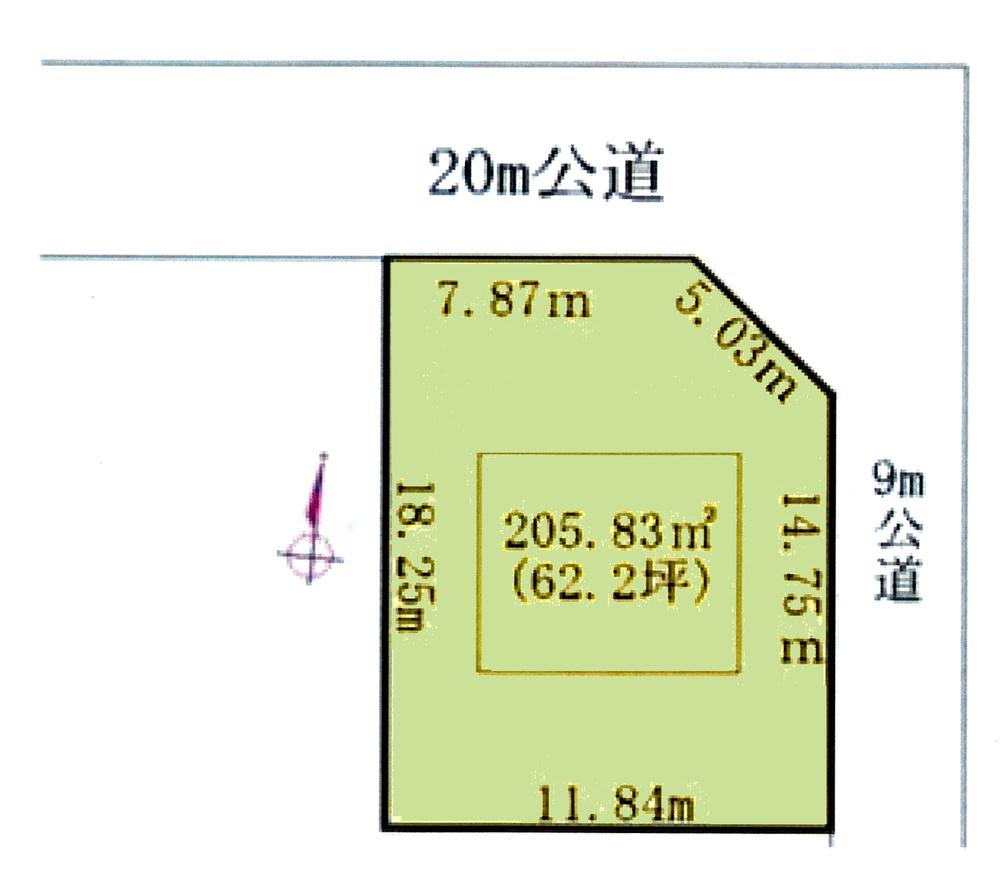 Compartment figure. Land price 25,500,000 yen, Land area 205.83 sq m compartment view