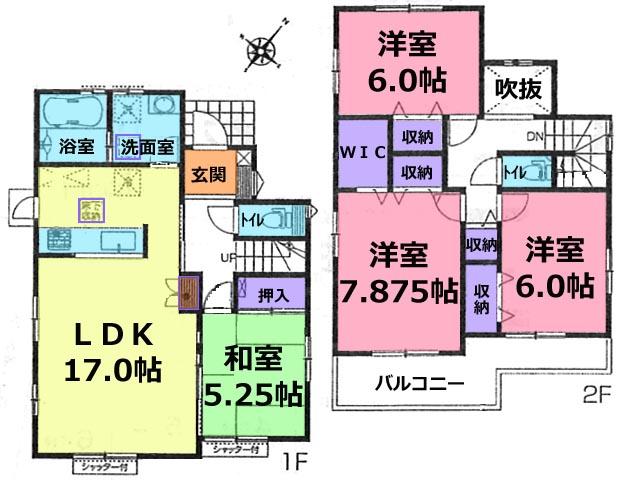 Floor plan. (3 Building), Price 26.5 million yen, 4LDK, Land area 172.33 sq m , Building area 103.3 sq m