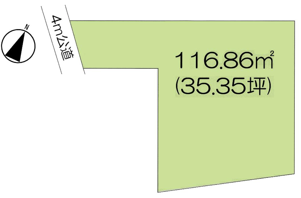 Compartment figure. Land price 4.8 million yen, Land area 116.86 sq m compartment view