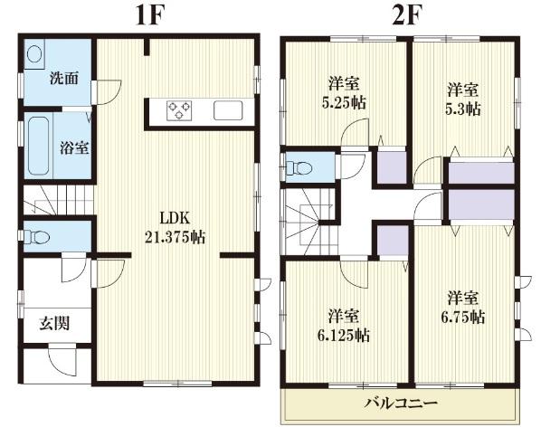 Floor plan. Price 26.5 million yen, 4LDK, Land area 135.05 sq m , Building area 100.61 sq m