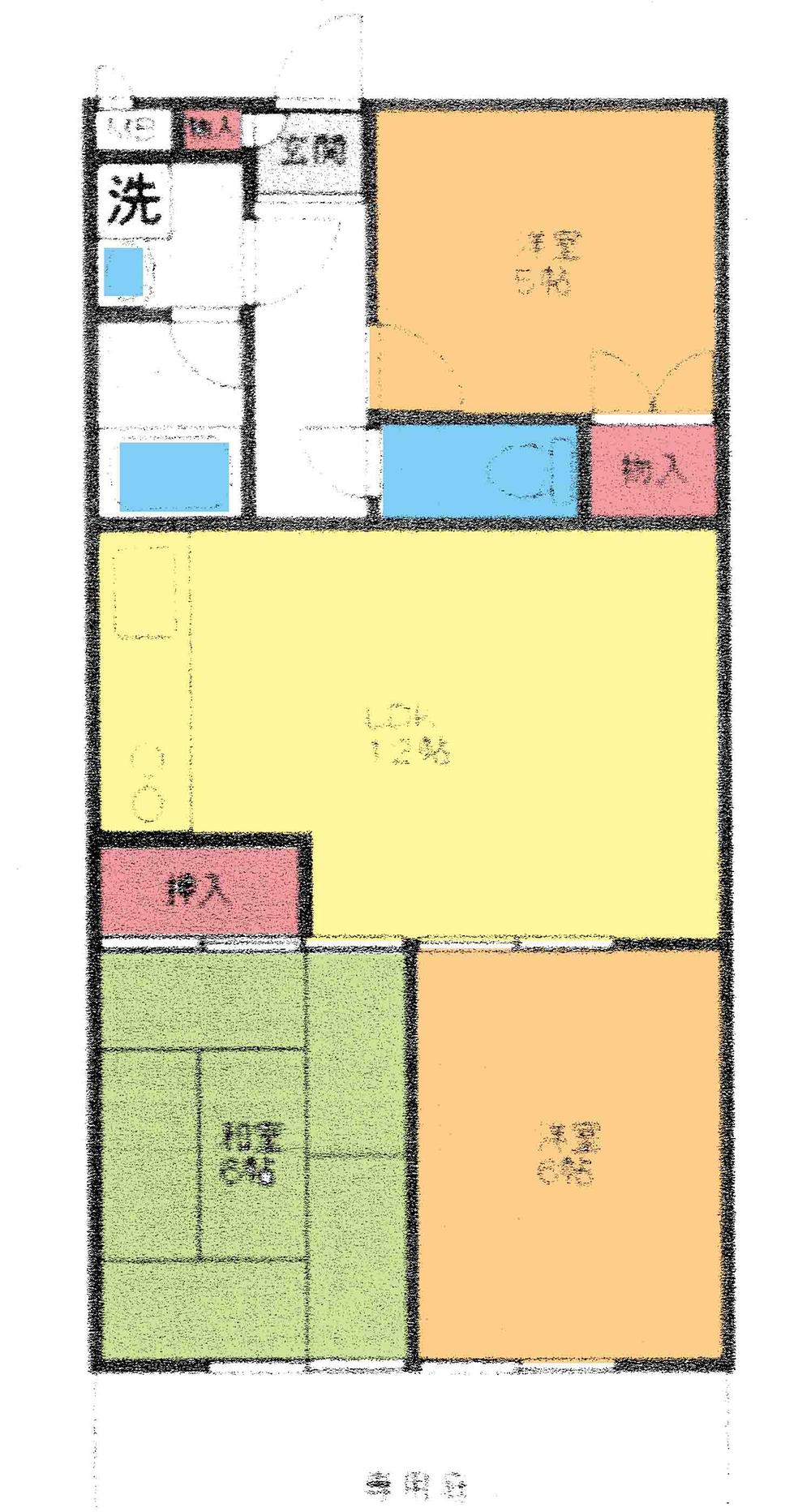 Floor plan. 3LDK, Price 5.99 million yen, Occupied area 49.92 sq m , Balcony area 13.39 sq m floor plan