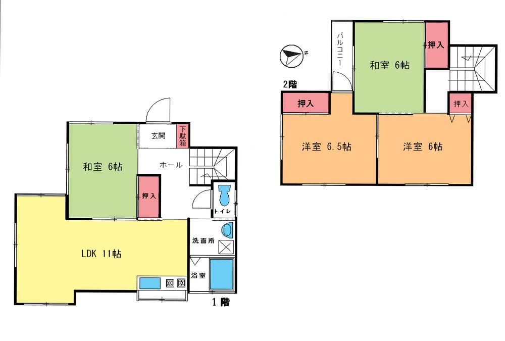 Floor plan. 6.6 million yen, 4LDK, Land area 100 sq m , Building area 86.74 sq m floor plan