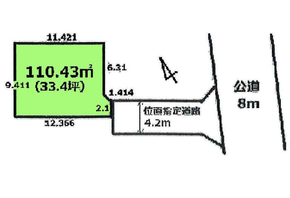 Compartment figure. Land price 6.8 million yen, Land area 110.43 sq m