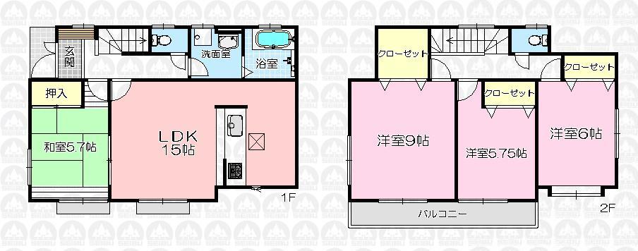 Floor plan. (1 Building), Price 27,800,000 yen, 4LDK, Land area 101.51 sq m , Building area 99.77 sq m