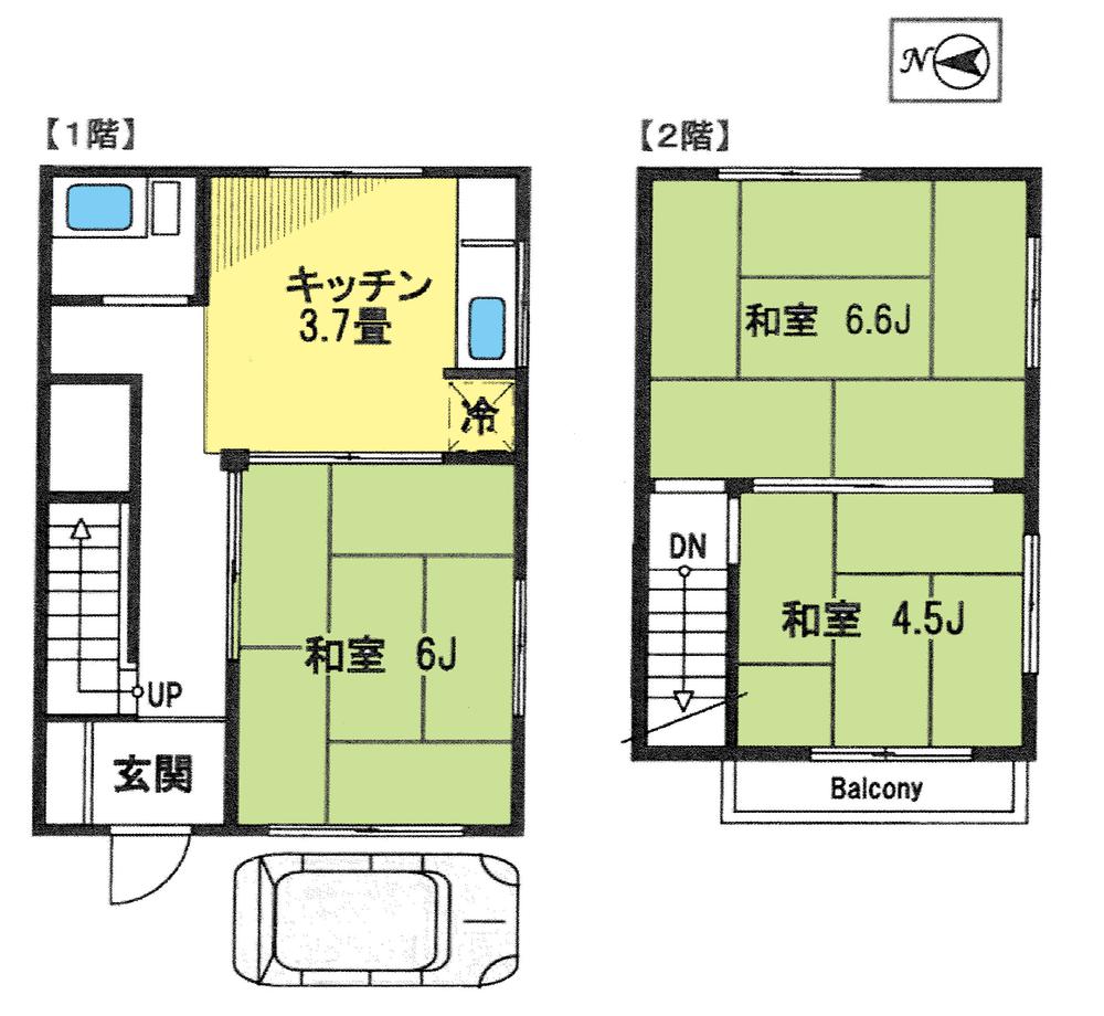 Floor plan. 6.9 million yen, 3K, Land area 64.91 sq m , Building area 51.33 sq m floor plan
