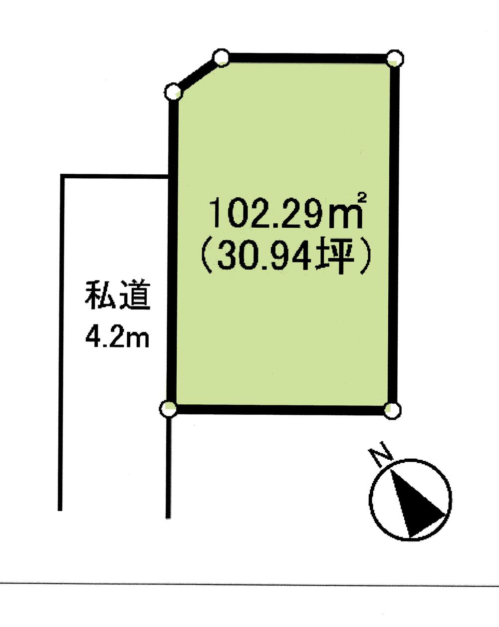 Compartment figure. Land price 7.8 million yen, Land area 102.29 sq m compartment view