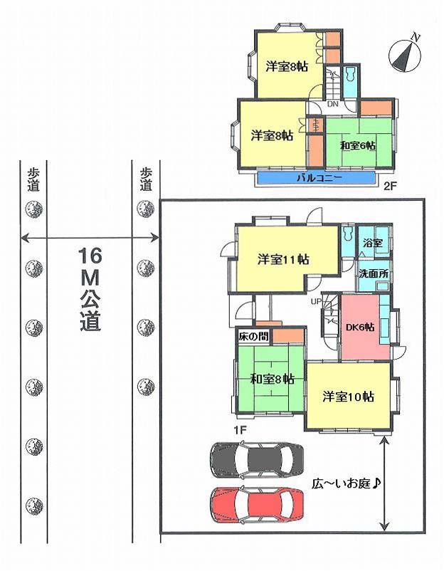 Floor plan. 25,800,000 yen, 6DK, Land area 230.28 sq m , Building area 132.48 sq m