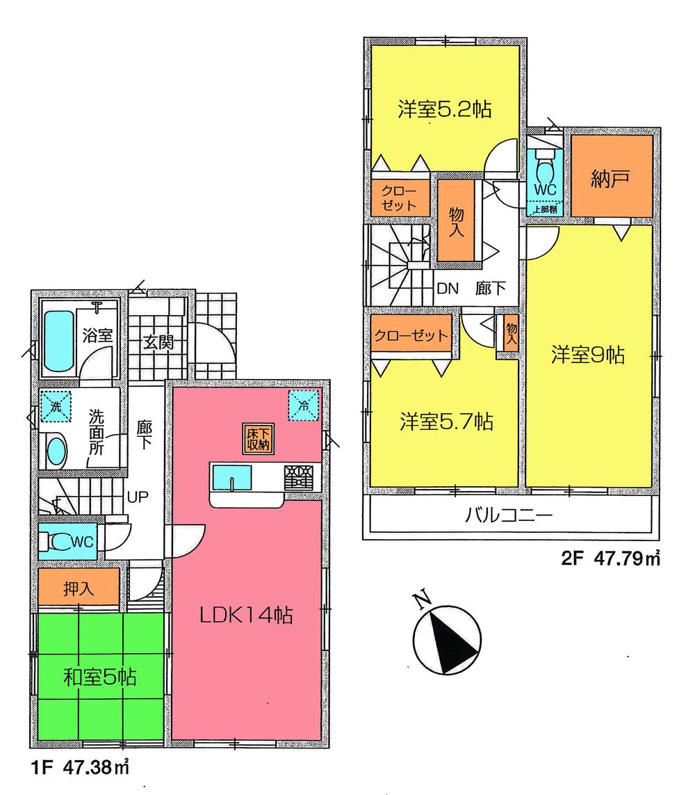 Floor plan. 21,800,000 yen, 4LDK, Land area 102.37 sq m , Building area 95.17 sq m