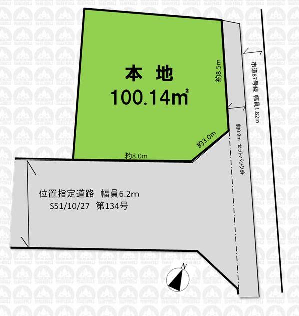 Compartment figure. Land price 8.4 million yen, Land area 100.14 sq m