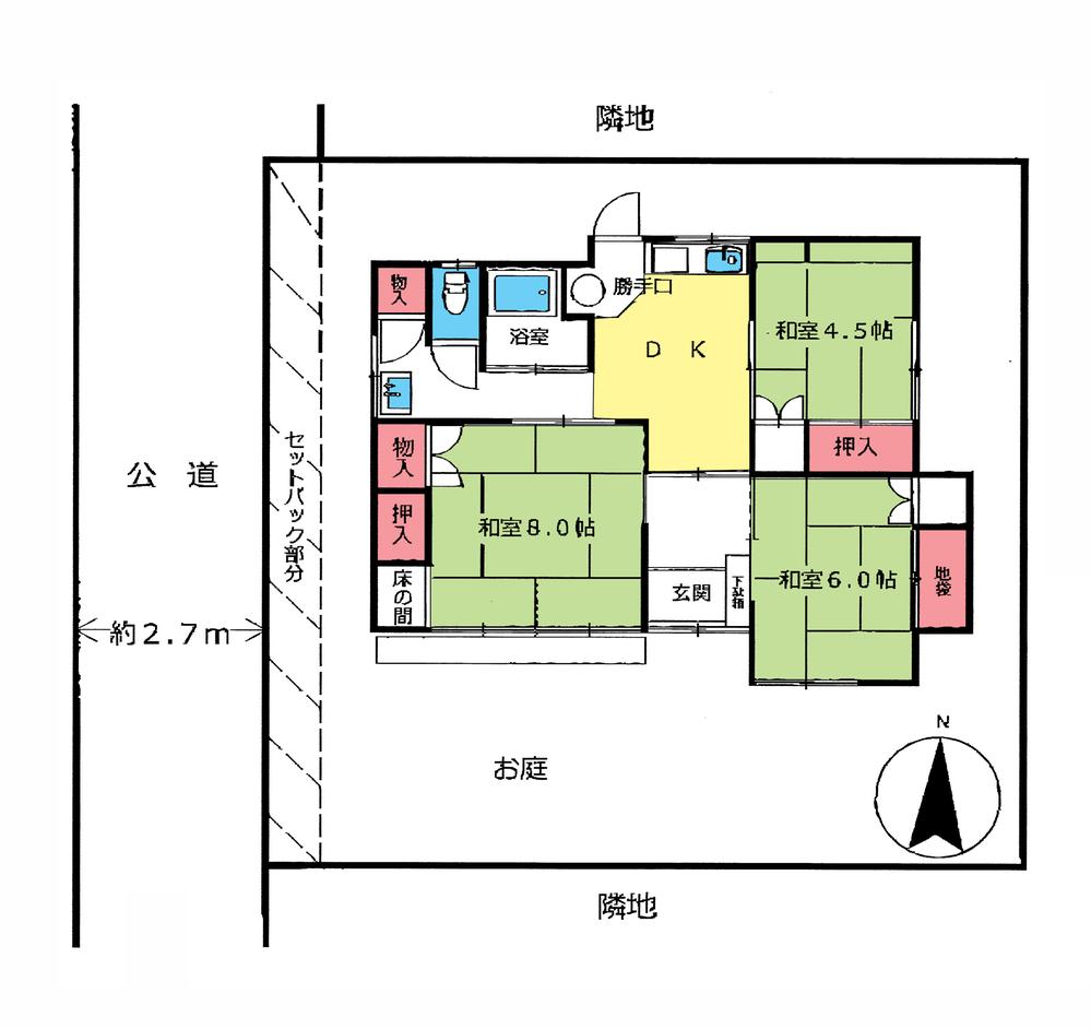 Floor plan. 24,800,000 yen, 3DK, Land area 158.27 sq m , Building area 64.8 sq m floor plan