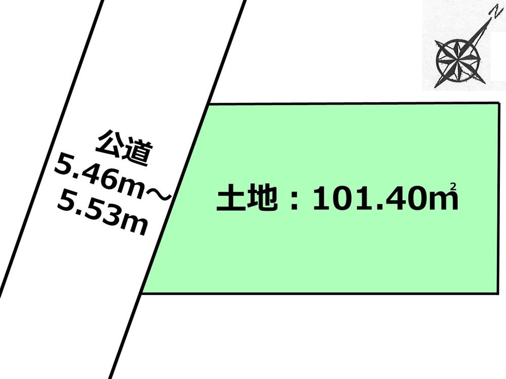 Compartment figure. Land price 12.8 million yen, Land area 101.4 sq m