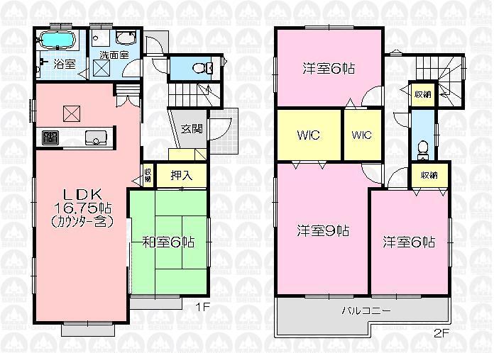 Floor plan. (9 Building), Price 28,300,000 yen, 4LDK, Land area 172.59 sq m , Building area 107.23 sq m