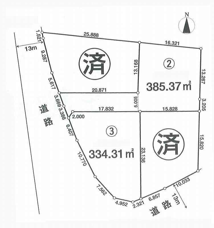 Compartment figure. Land price 10.5 million yen, Land area 334.31 sq m