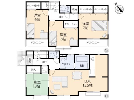 Floor plan. 27,800,000 yen, 4LDK, Land area 116.22 sq m , Building area 96.46 sq m floor plan