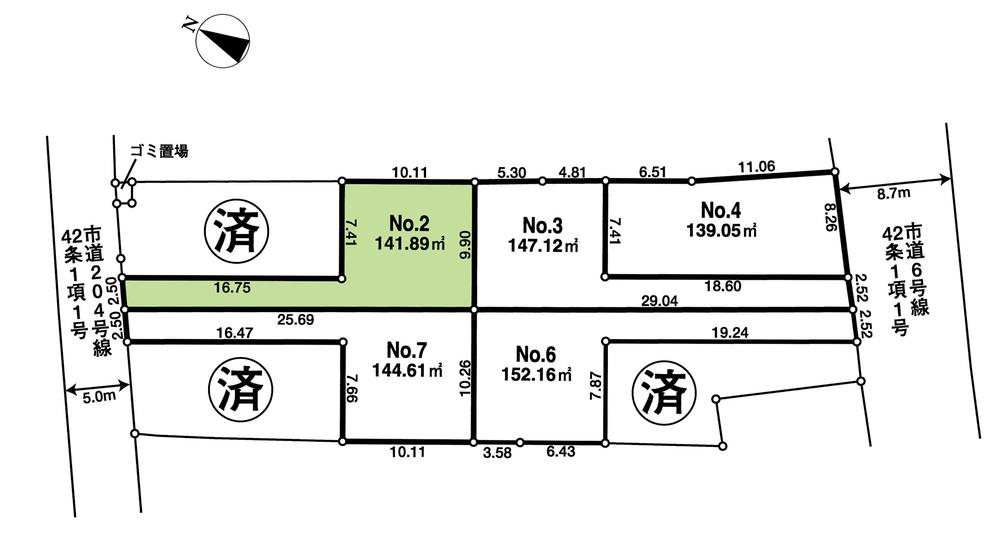 Compartment figure. Land price 18,800,000 yen, Land area 141.89 sq m