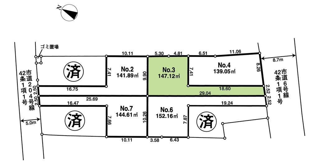 Compartment figure. Land price 18,800,000 yen, Land area 147.12 sq m