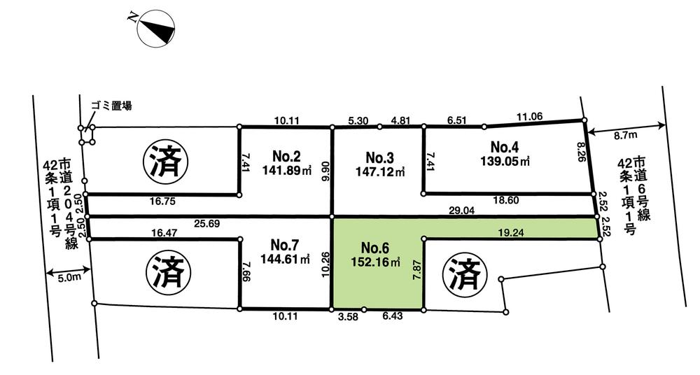 Compartment figure. Land price 18,800,000 yen, Land area 152.16 sq m