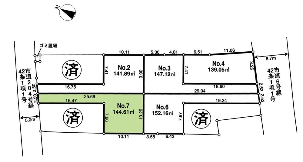 Compartment figure. Land price 18,800,000 yen, Land area 144.61 sq m