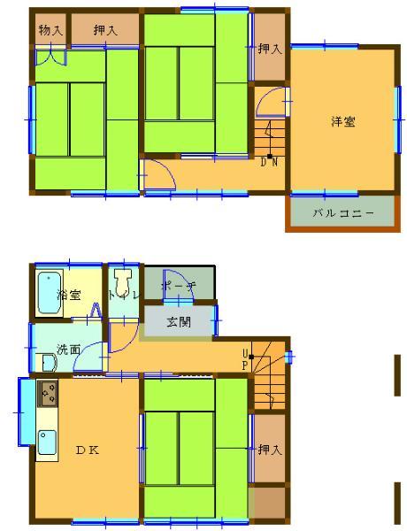Floor plan. 13.8 million yen, 4DK, Land area 100.02 sq m , Floor plan of the building area 74.52 sq m easy-to-use 4DK