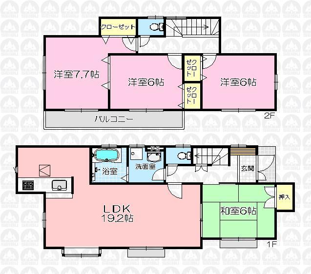 Floor plan. 23.8 million yen, 4LDK, Land area 184.33 sq m , Building area 102.26 sq m