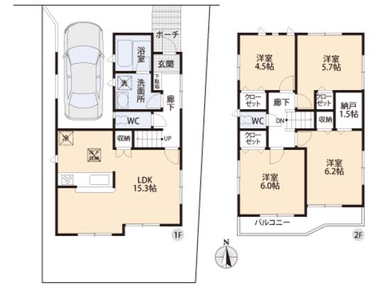 Floor plan. 23.8 million yen, 4LDK, Land area 97.08 sq m , Building area 99.22 sq m floor plan