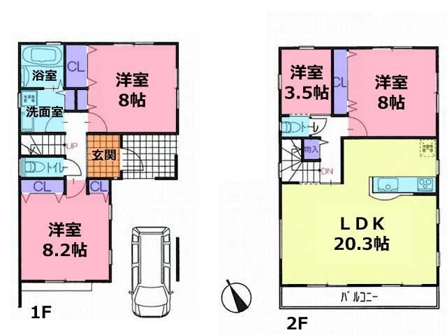 Floor plan. 23.8 million yen, 4LDK, Land area 100 sq m , Building area 118.29 sq m