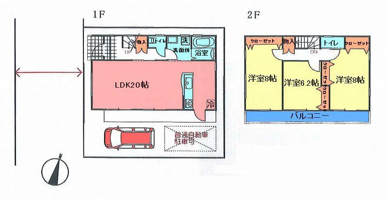 Floor plan. 21,800,000 yen, 3LDK, Land area 100 sq m , Building area 97.7 sq m