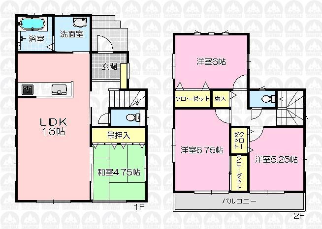 Floor plan. (Building 2), Price 25,800,000 yen, 4LDK, Land area 97.35 sq m , Building area 92.94 sq m
