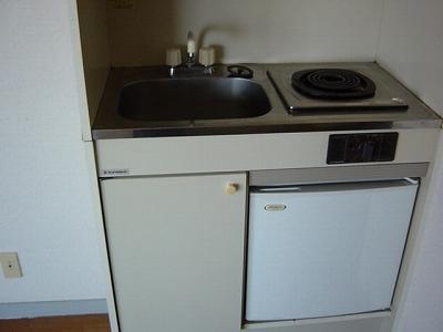 Kitchen. With a mini fridge