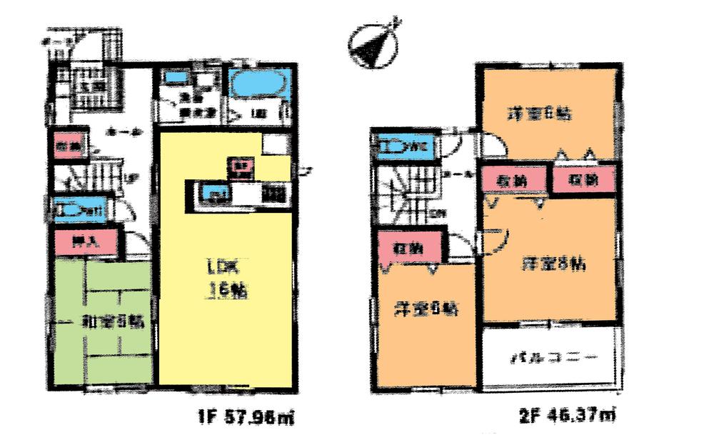 Floor plan. (4 Building), Price 24,800,000 yen, 4LDK, Land area 173.45 sq m , Building area 104.33 sq m