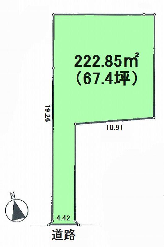 Compartment figure. Land price 25 million yen, Land area 222.85 sq m