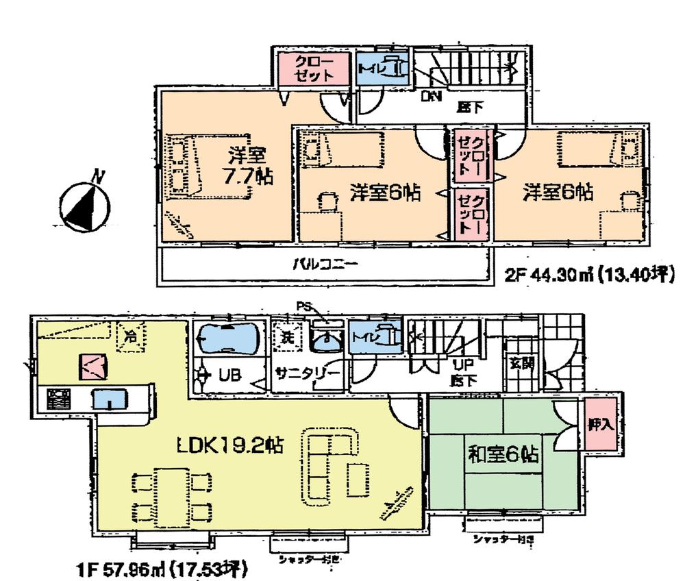 Floor plan. (1 Building), Price 23.8 million yen, 4LDK, Land area 184.33 sq m , Building area 102.26 sq m