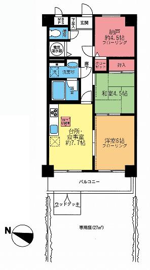 Floor plan. 2DK + S (storeroom), Price 7.8 million yen, Footprint 56 sq m floor plan