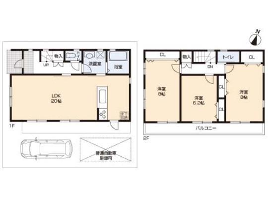Floor plan. 21,800,000 yen, 3LDK, Land area 100 sq m , Building area 97.7 sq m floor plan