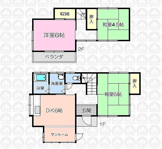 Floor plan. 8 million yen, 3DK, Land area 100 sq m , Building area 58.79 sq m