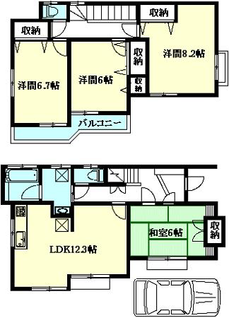 Floor plan. 31,800,000 yen, 4LDK, Land area 100.38 sq m , Building area 97.09 sq m